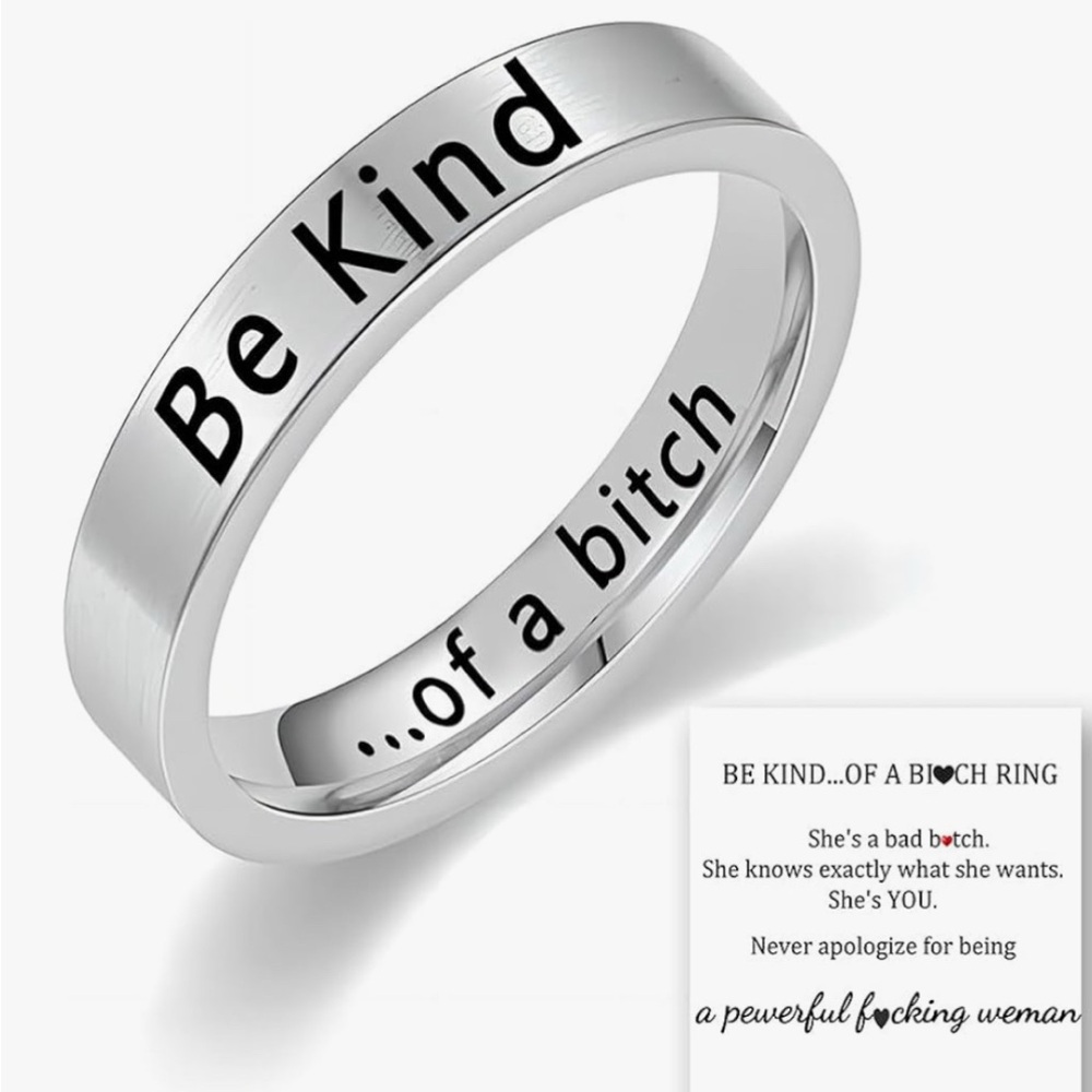 Silver 'Be Kind' Inspirational Ring